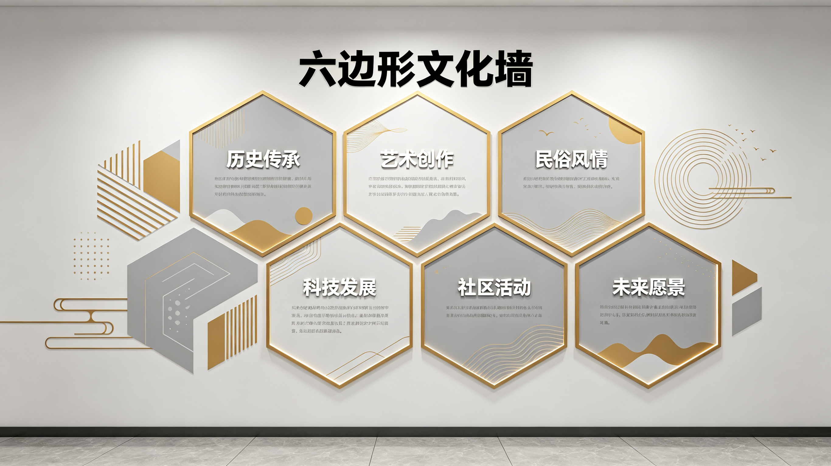 罗源企业文化墙 | 六边形信息美学